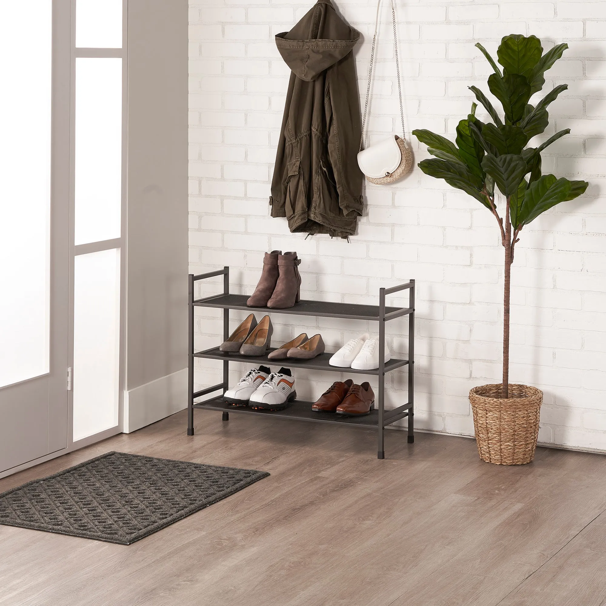 3-Tier Stackable Metal Shoe Rack