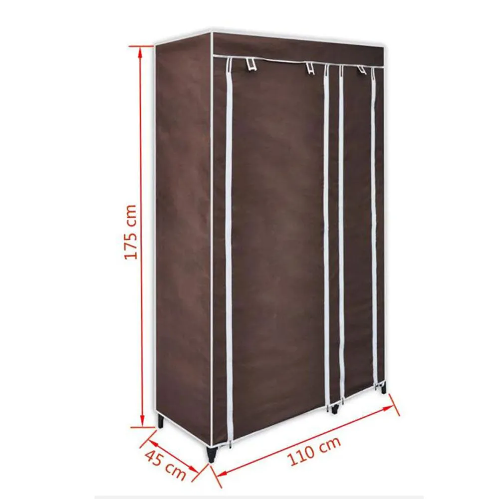 5 Shelves Brand New Easy to assemble Portable Wardrobe - brown