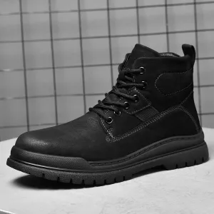 Advbridge Men Winter Boots Genuine Leather Boots Men Casual Shoes Men Outdoor Light Ankle Antislip Warm Zapatos Tooling British Style