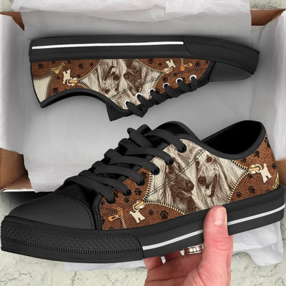 Afghan Hound Low Top Shoes - Low Top Sneaker - Dog Walking Shoes Men Women, Dog Printed Shoes, Canvas Shoes For Men, Women