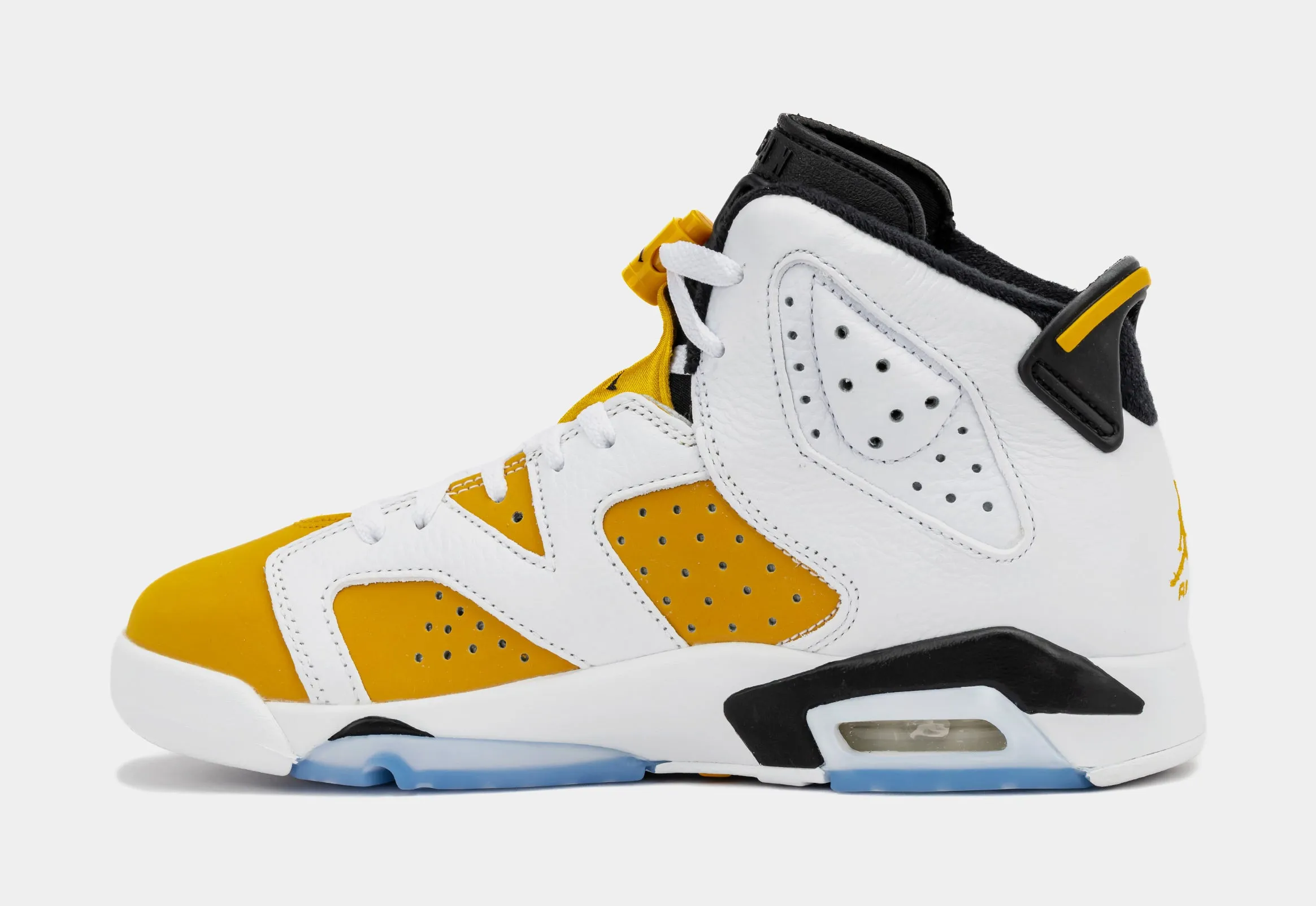 Air Jordan 6 Retro Yellow Ochre Grade School Lifestyle Shoes (White/Yellow Ochre/Black)