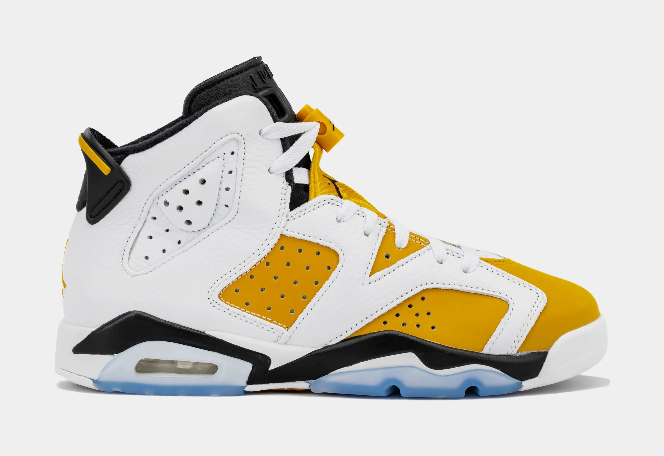 Air Jordan 6 Retro Yellow Ochre Grade School Lifestyle Shoes (White/Yellow Ochre/Black)