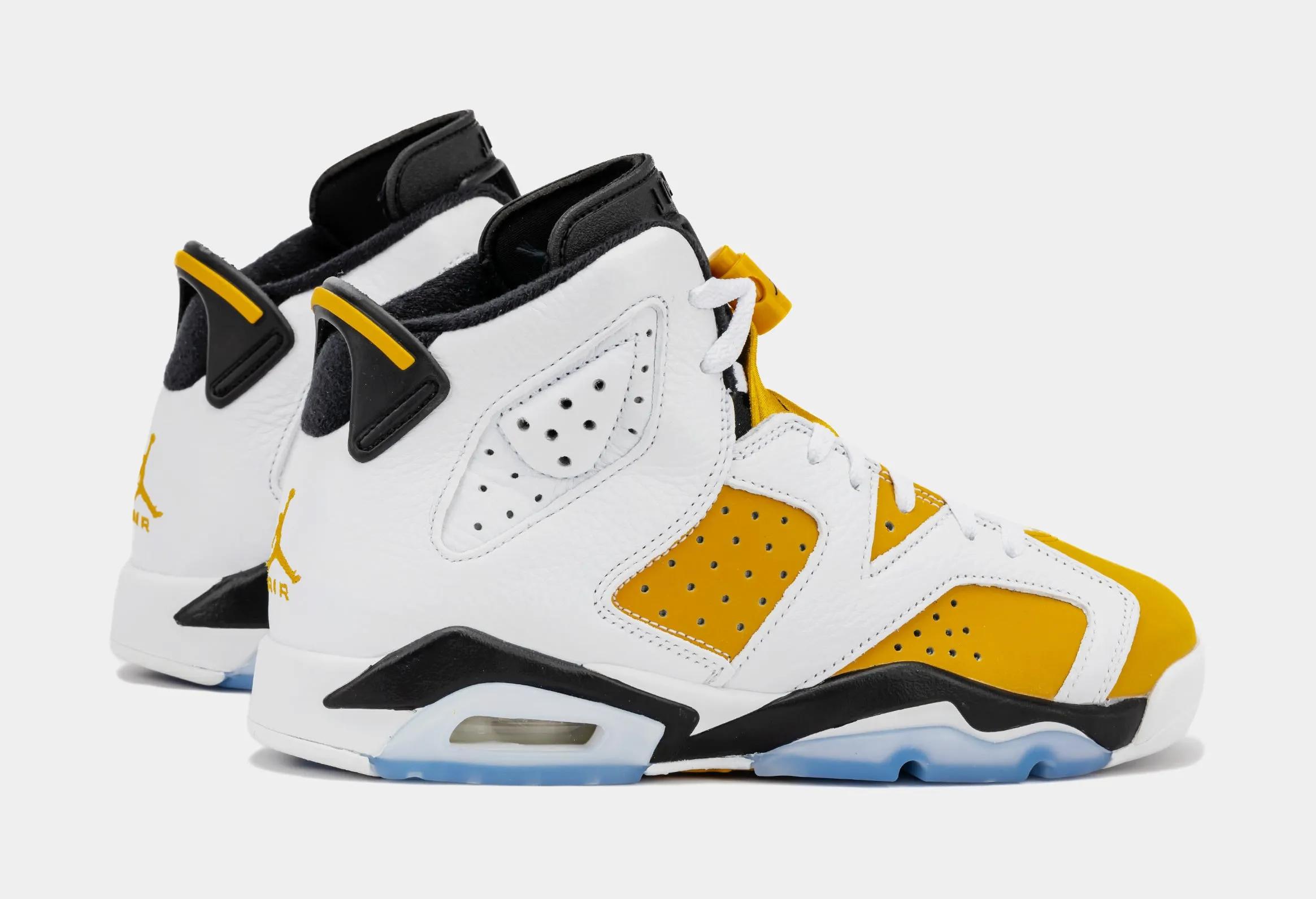 Air Jordan 6 Retro Yellow Ochre Grade School Lifestyle Shoes (White/Yellow Ochre/Black)