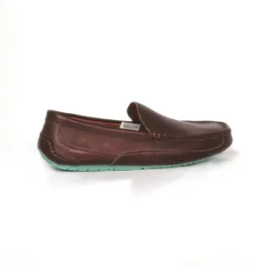 Australian Sheepskin Men Leather Moccasin Summer Style - Walnut