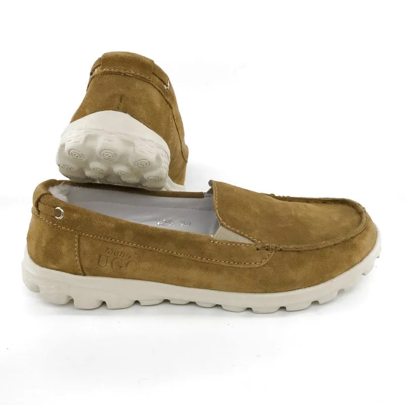 Australian Sheepskin Unisex Casual Flats UGG Moccasin - Chestnut