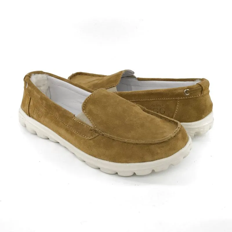 Australian Sheepskin Unisex Casual Flats UGG Moccasin - Chestnut