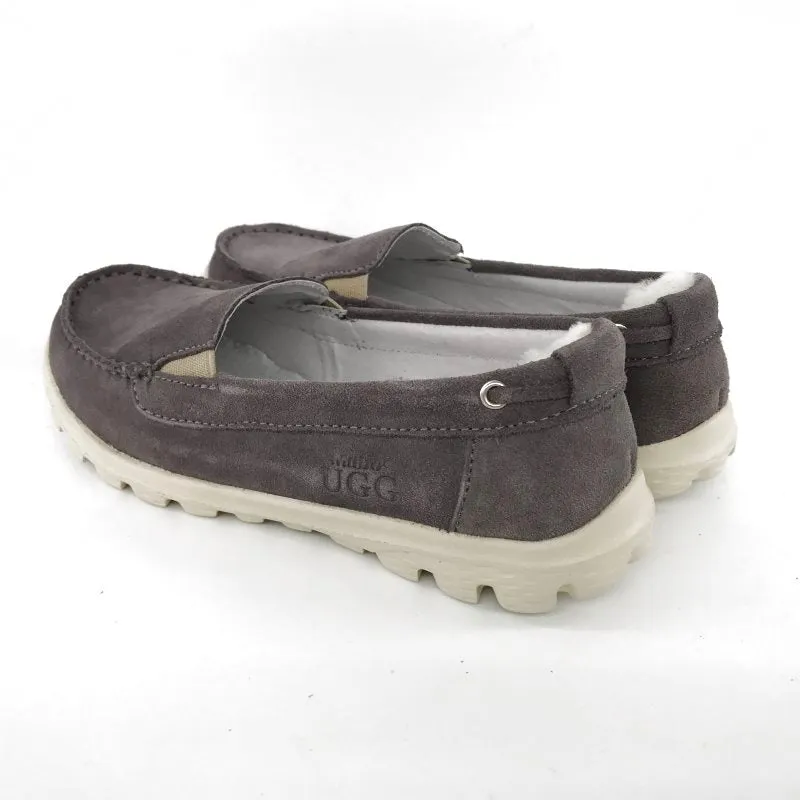 Australian Sheepskin Unisex Casual Flats UGG Moccasin - Grey