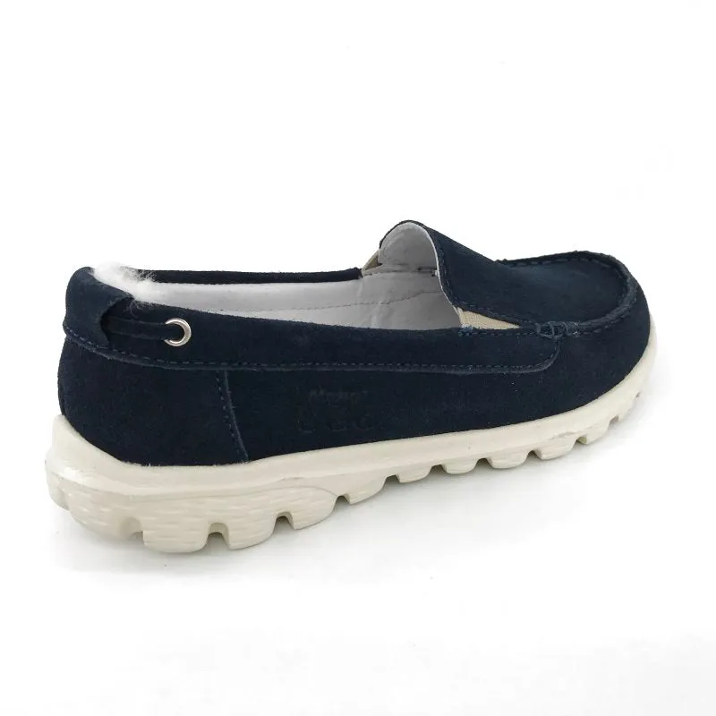 Australian Sheepskin Unisex Casual Flats UGG Moccasin - Navy