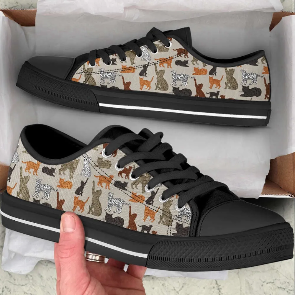 Bengal Cat Lover Shoes Pattern Sk Low Top Shoes Canvas Shoes Print Lowtop, Cat Canvas Shoes