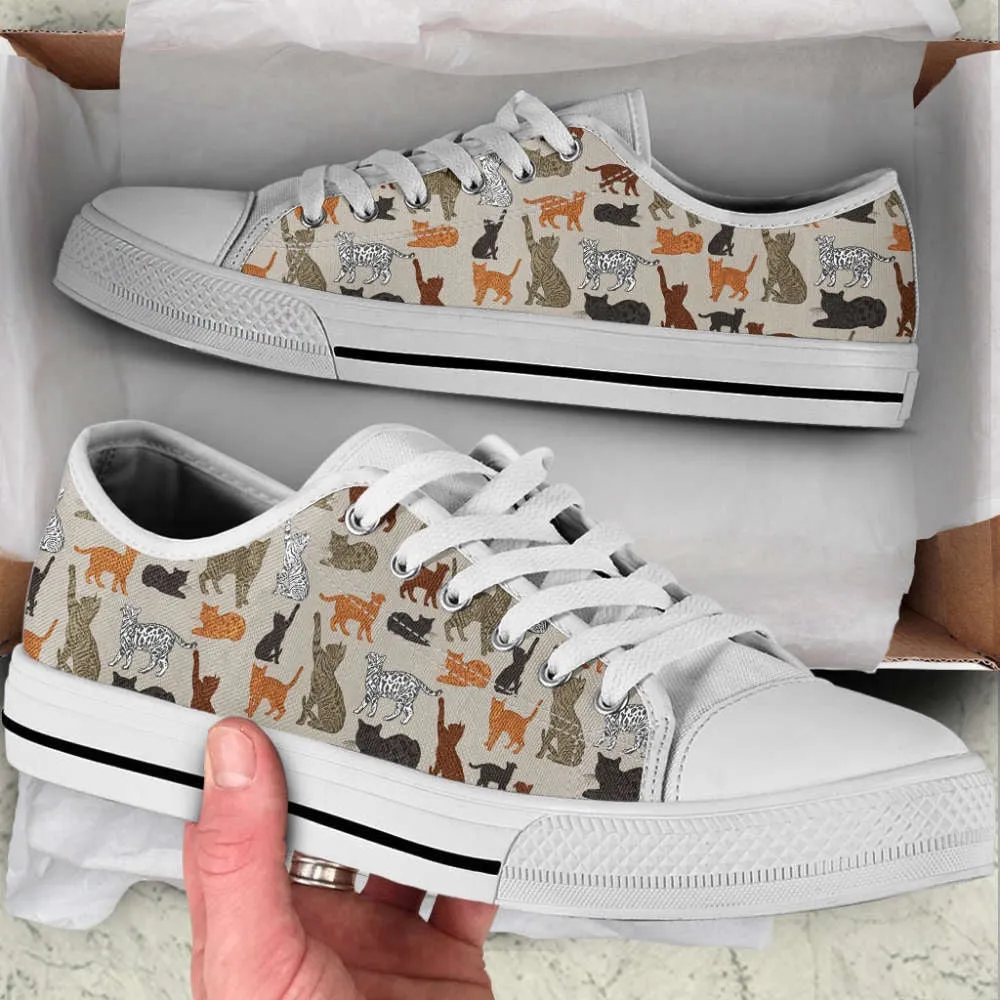 Bengal Cat Lover Shoes Pattern Sk Low Top Shoes Canvas Shoes Print Lowtop, Cat Canvas Shoes