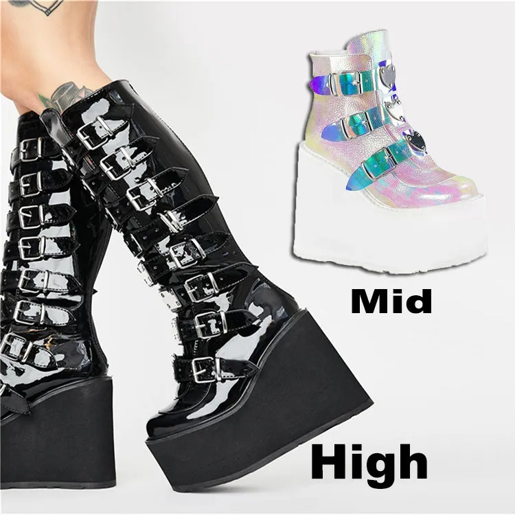 Buckle Platform Boots