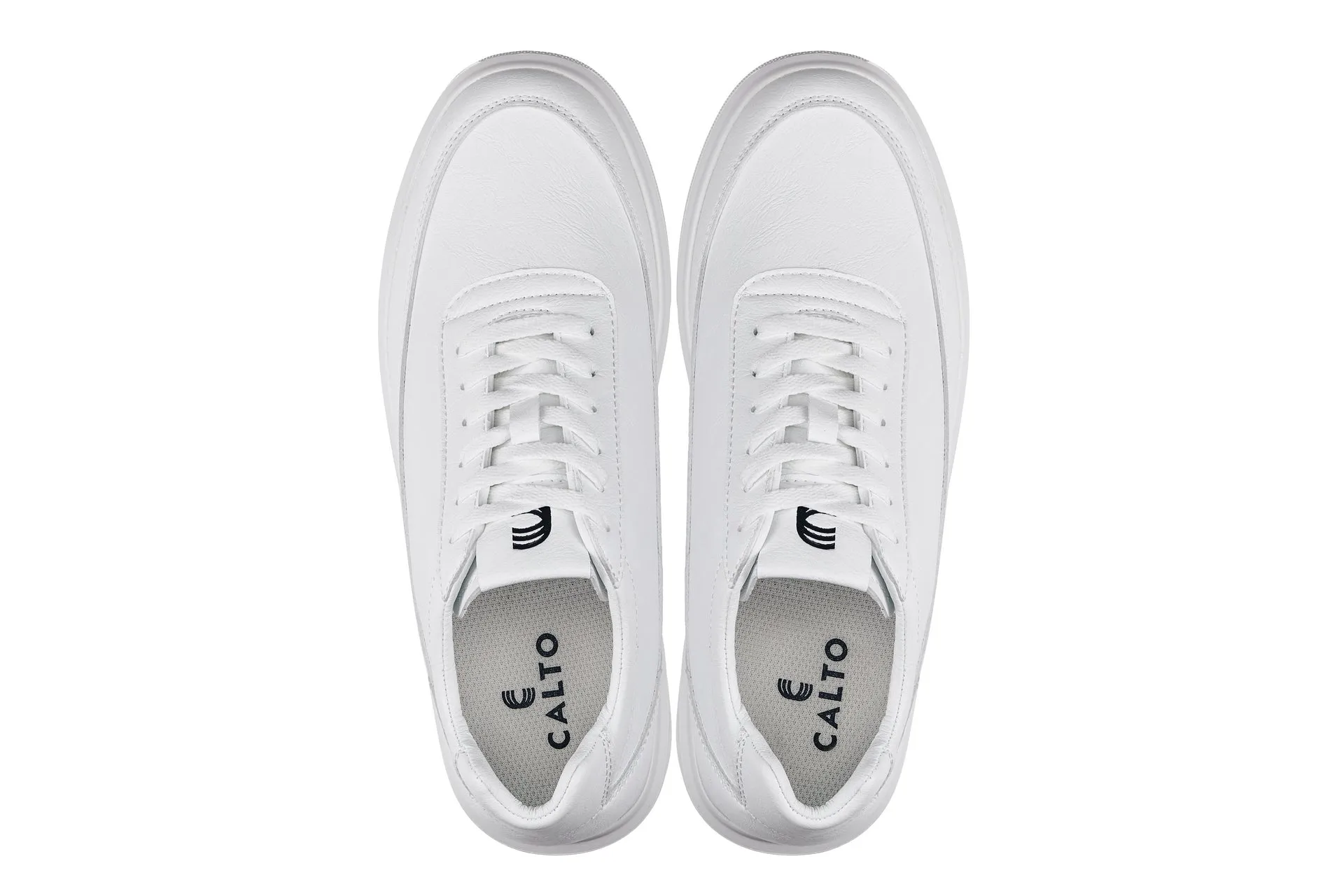 CALTO - X1647 - 2.8 Inches Taller (Pure White) - Lightweight Sneakers