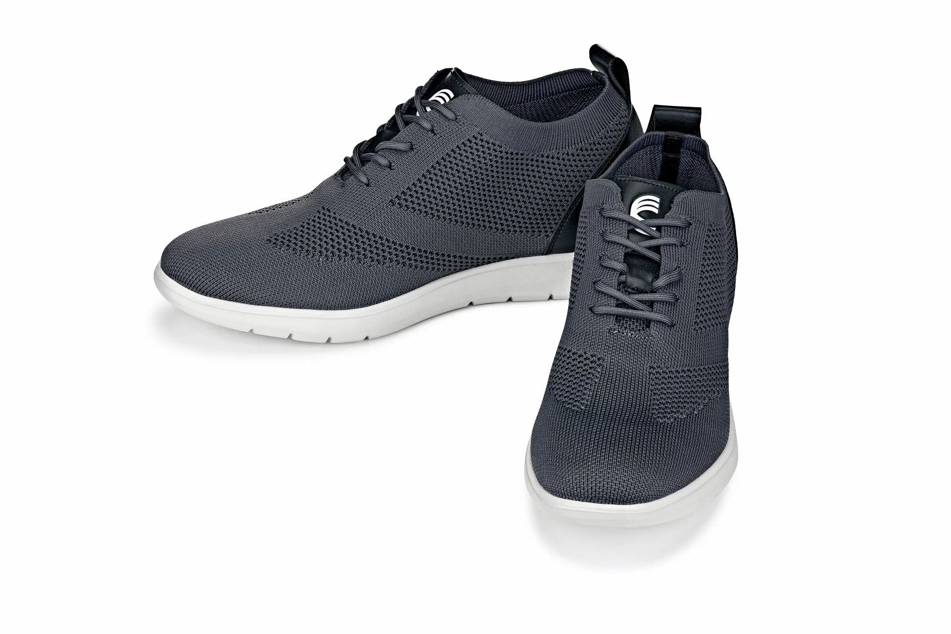 CALTO - X2213 - 2.4 Inches Taller (Moon Gray/Black) - Lace Up Casual Walker - Lightweight