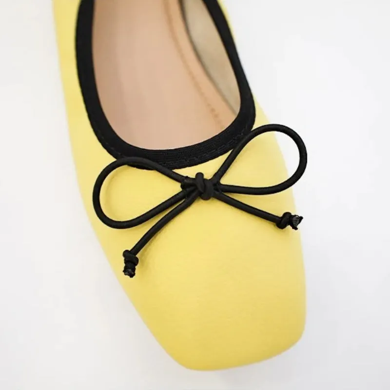 Comfortable Air Mesh Square Toe Ballet Flats for Women