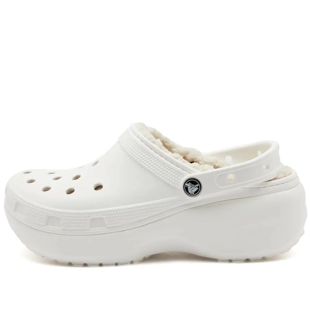 Crocs Classic Platform Clogs with Lined White