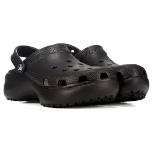 Crocs Women's Classic Platform Clogs, Black