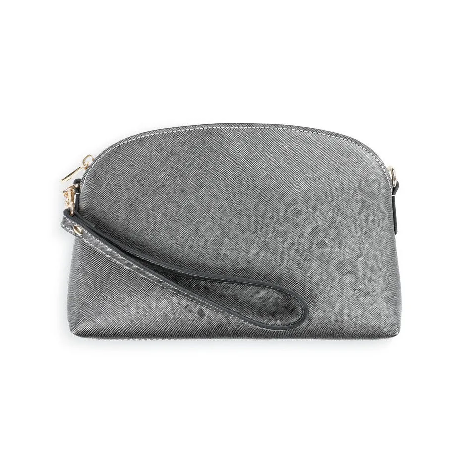 Cross Body Wristlet Bag - Metallic Grey