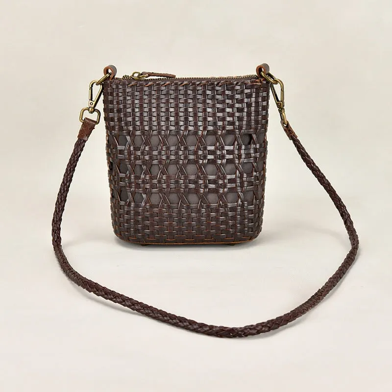 Fashion Handmade Leather Woven Bag Beach Bag