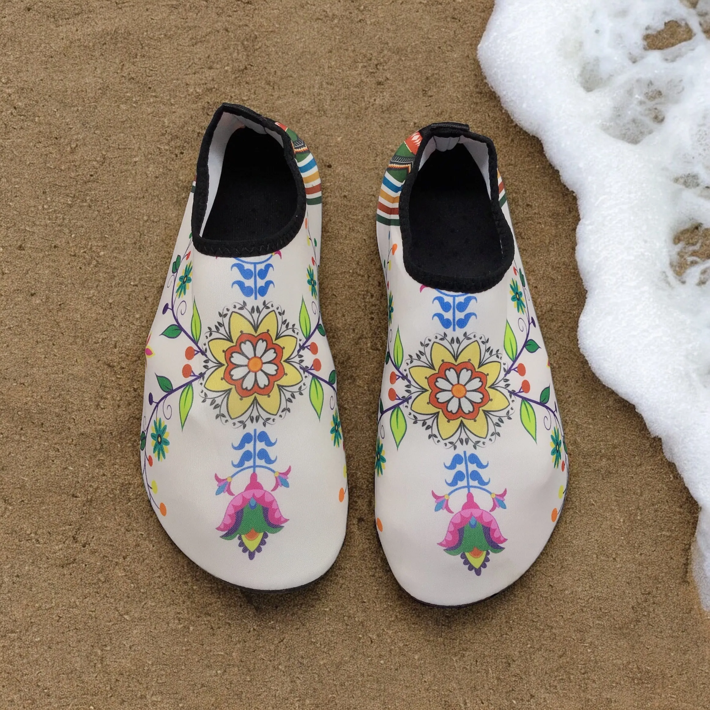 Flower White Native American Aqua Shoes