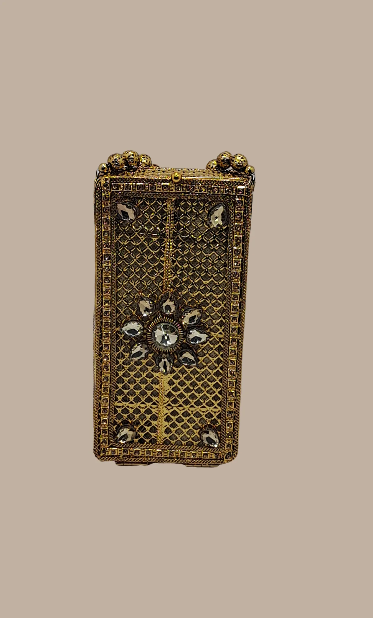 Gold Metal Cell Phone Bag