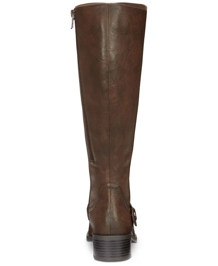 Jewel Wide Calf Easy Street Riding Boots, Brown