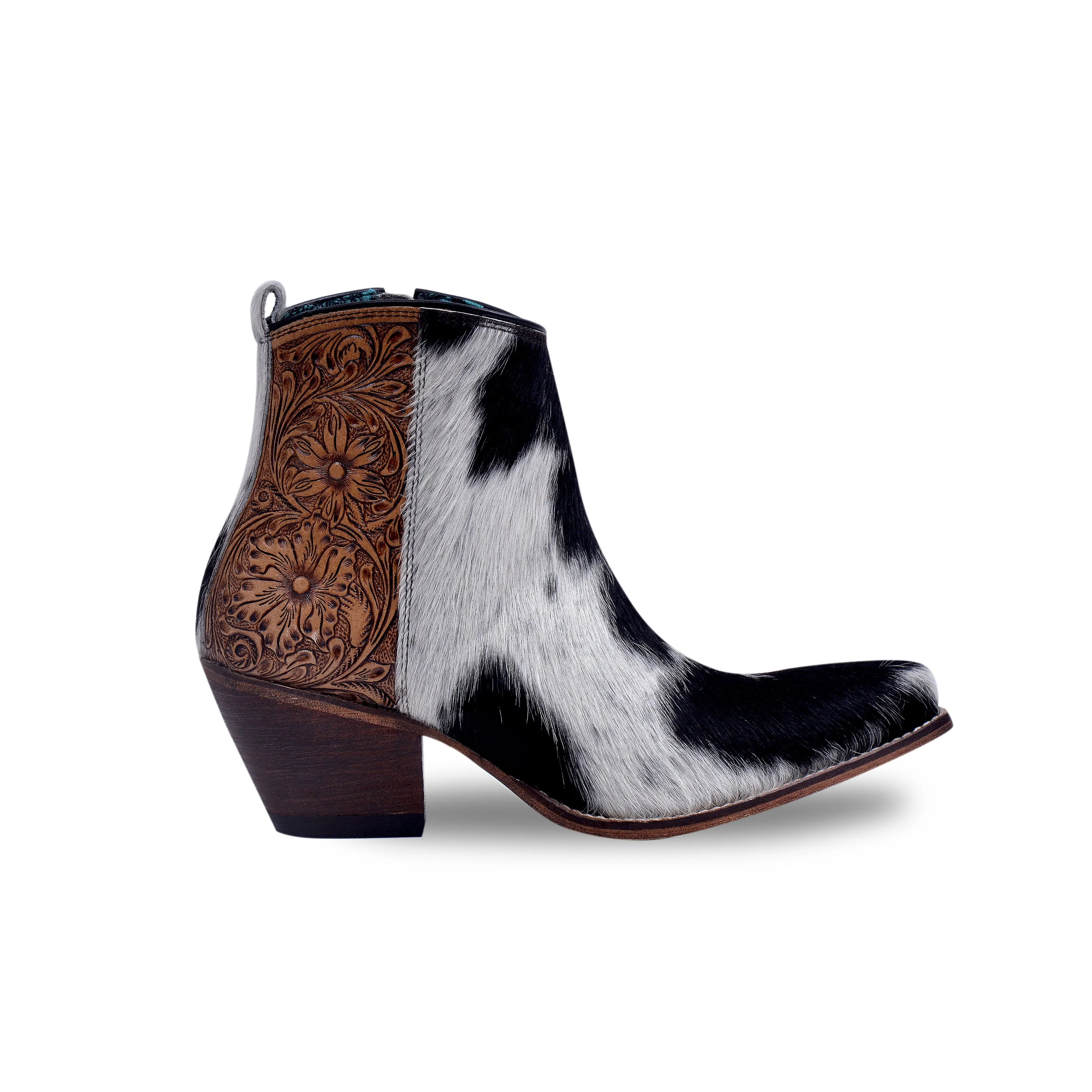 Laramie Plains Hair-on Hide & Hand-tooled Boots