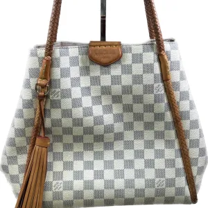 Louis Vuitton Propriano Handbag - Damier Azur with Rose Ballerine Interior