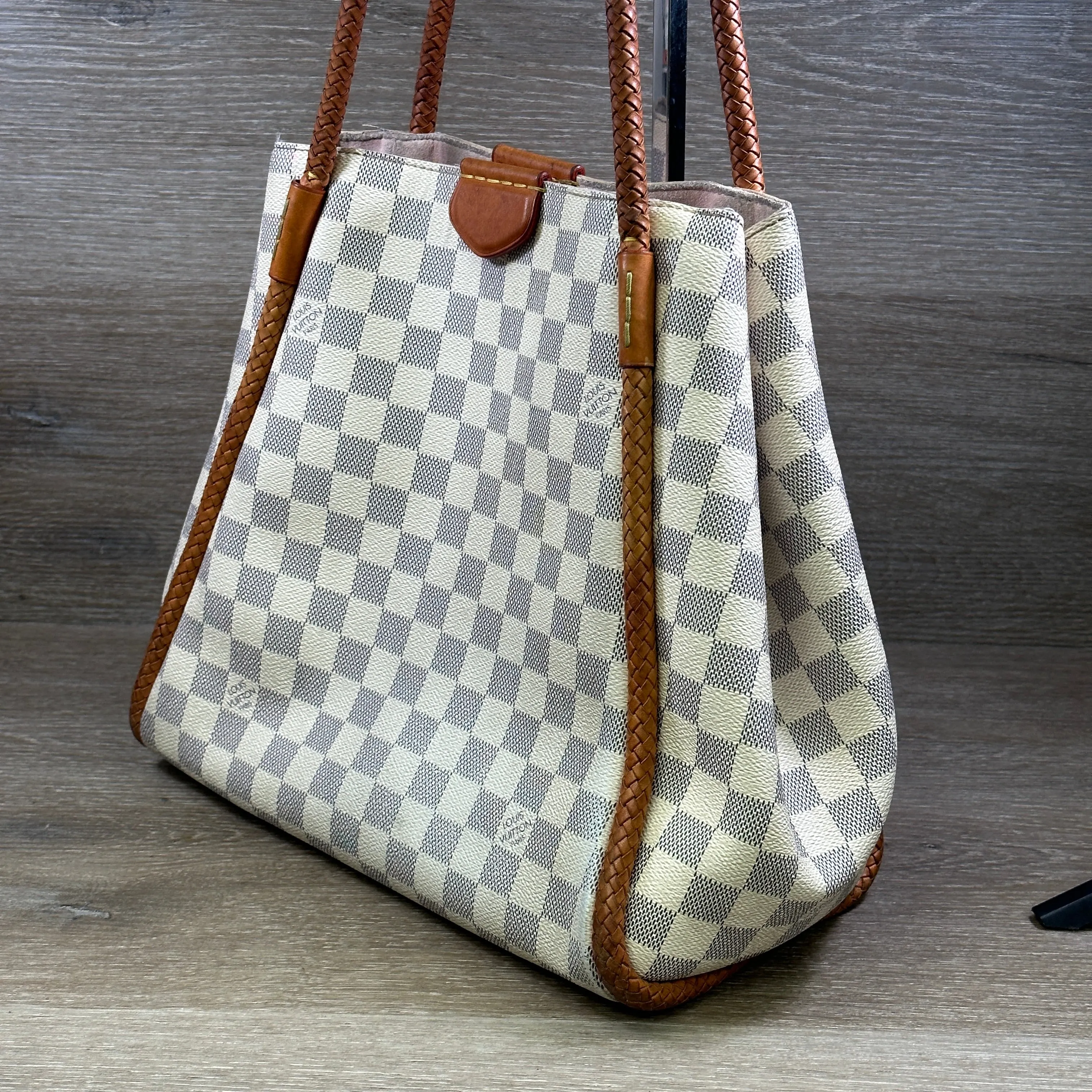 Louis Vuitton Propriano Handbag - Damier Azur with Rose Ballerine Interior