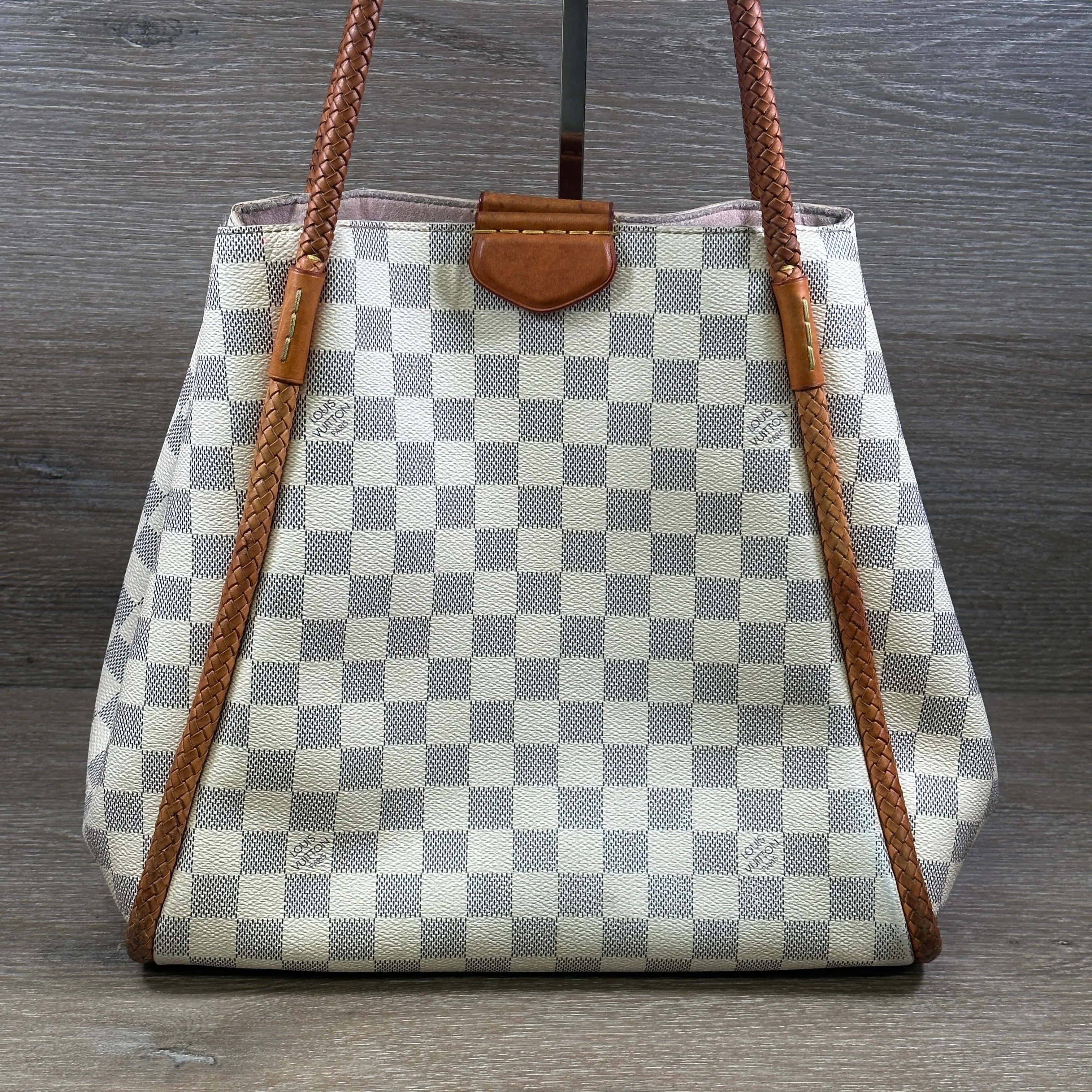 Louis Vuitton Propriano Handbag - Damier Azur with Rose Ballerine Interior