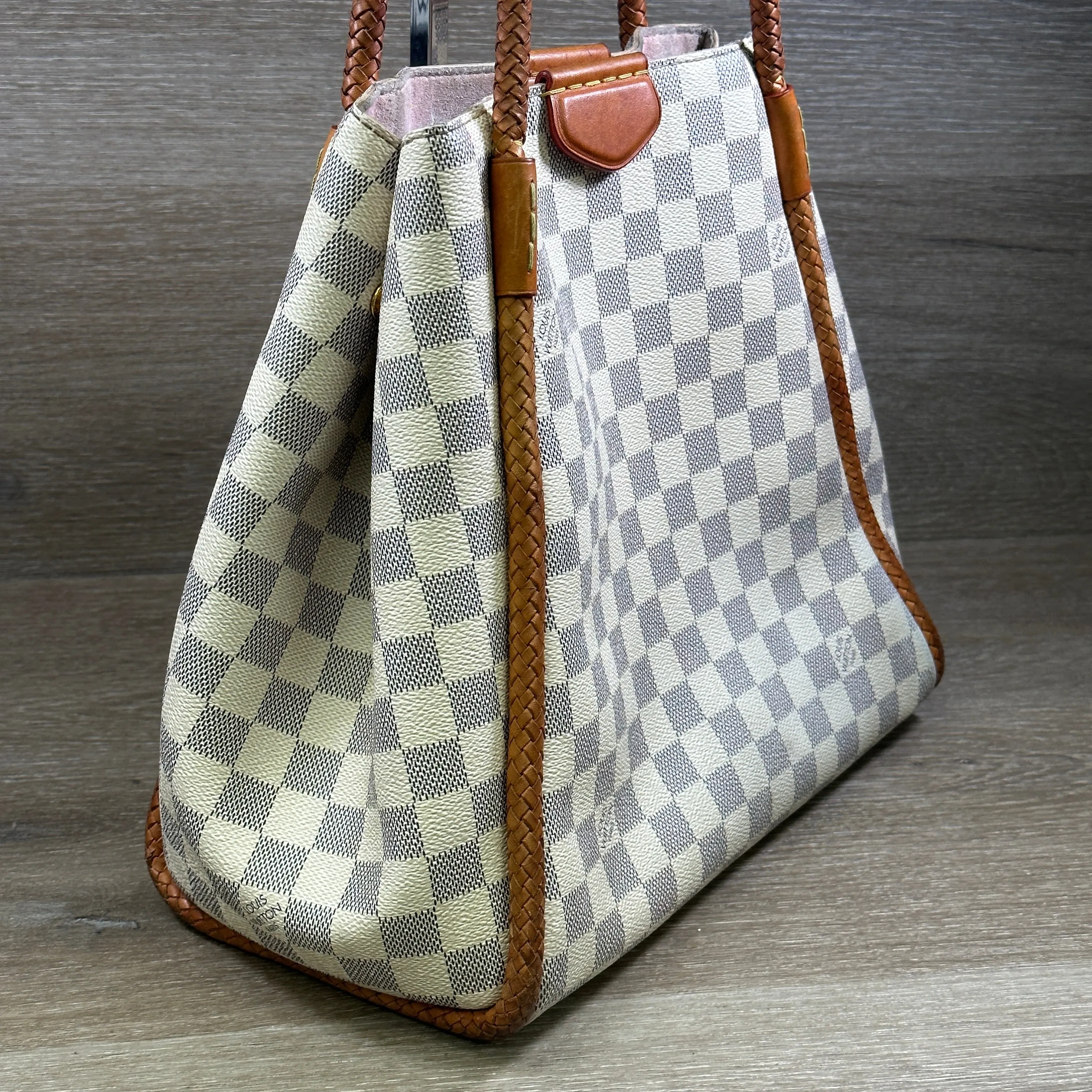 Louis Vuitton Propriano Handbag - Damier Azur with Rose Ballerine Interior