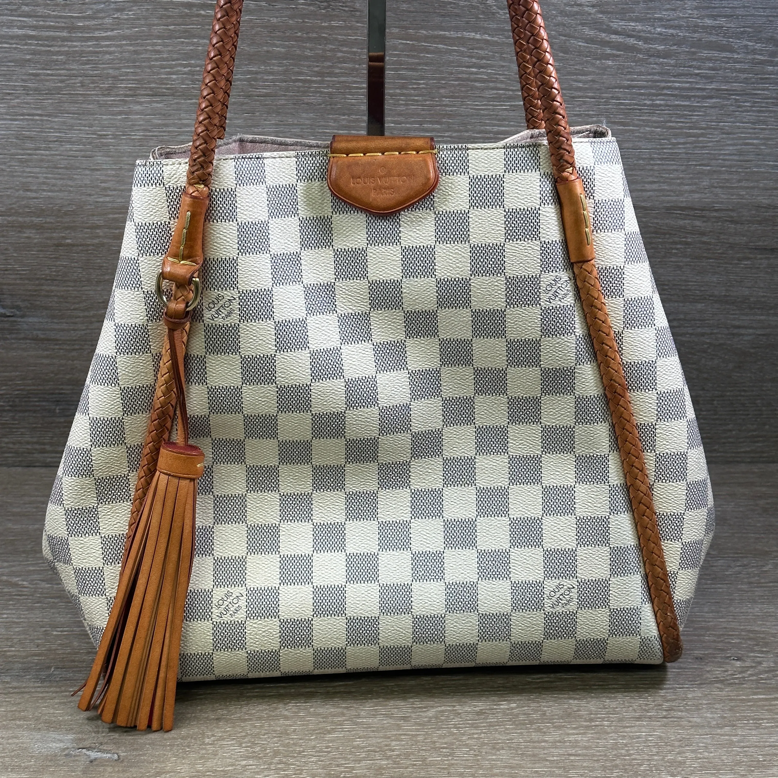 Louis Vuitton Propriano Handbag - Damier Azur with Rose Ballerine Interior