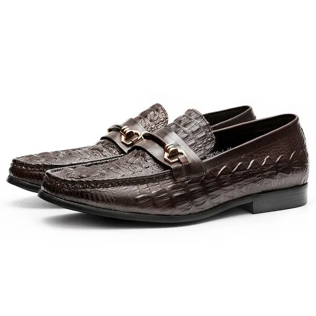 LuxeCroco Exotic Leather Oxford Loafers