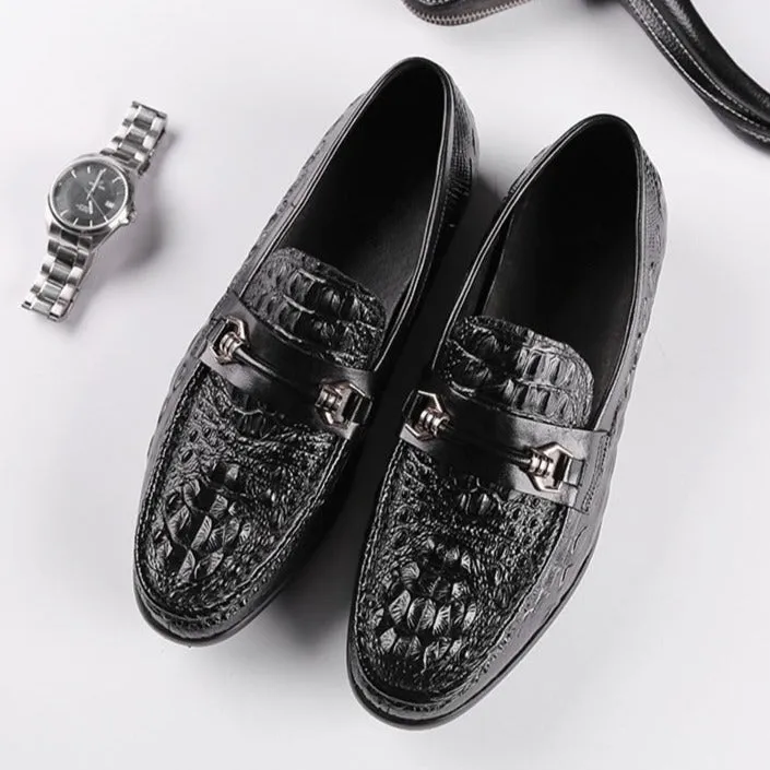 LuxeCroco Exotic Leather Oxford Loafers