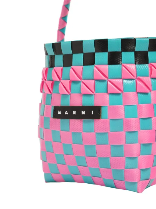 Marni Junior   Color block woven bucket bag w/ logo 