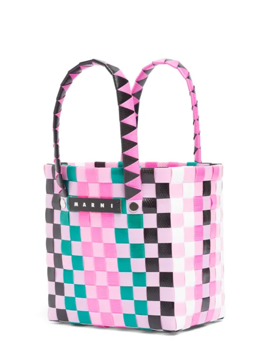 Marni Junior   Color block woven bucket bag 