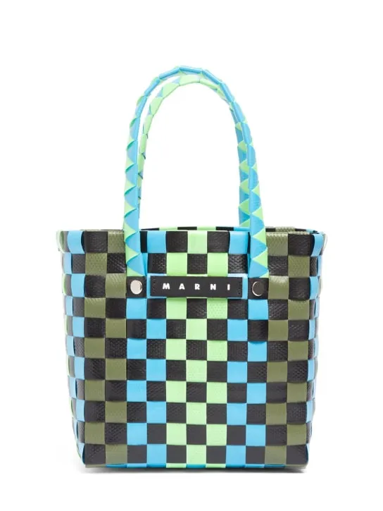 Marni Junior   Color block woven bucket bag 