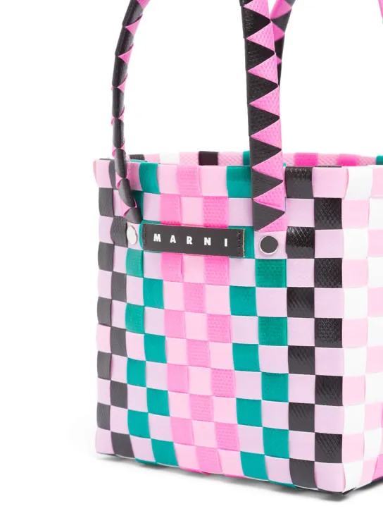 Marni Junior   Color block woven bucket bag 