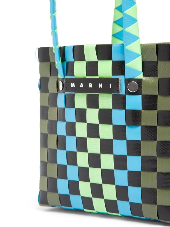 Marni Junior   Color block woven bucket bag 