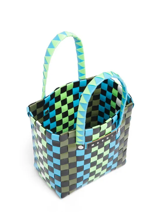 Marni Junior   Color block woven bucket bag 