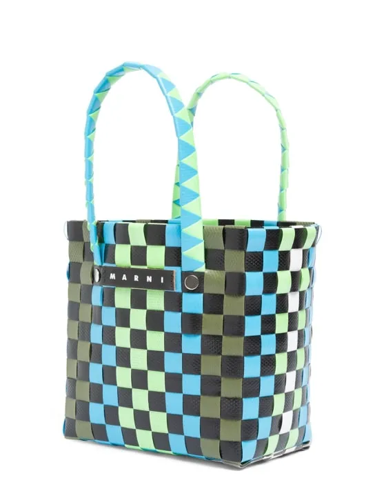 Marni Junior   Color block woven bucket bag 