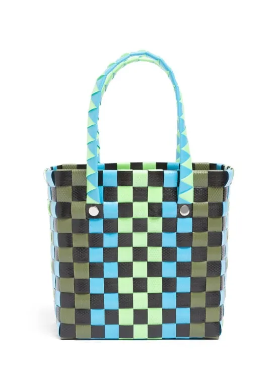 Marni Junior   Color block woven bucket bag 