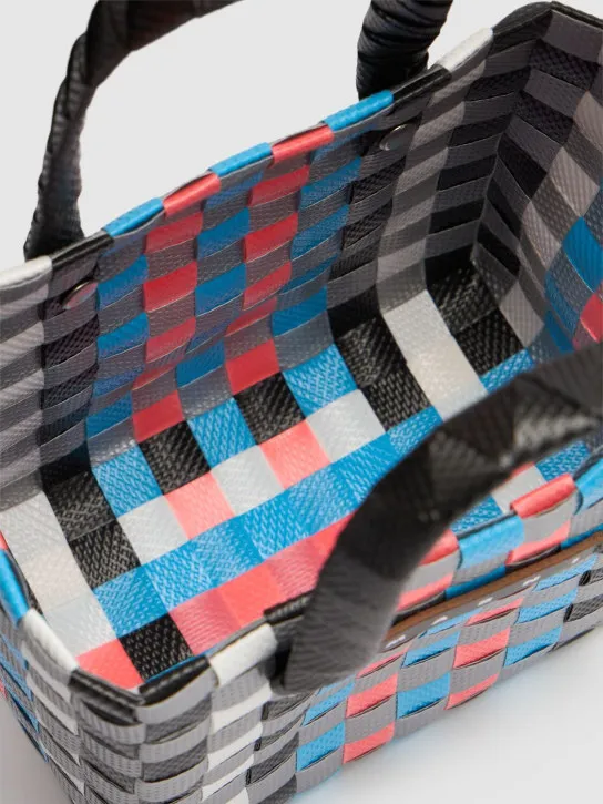 Marni Junior   Color block woven bucket bag 