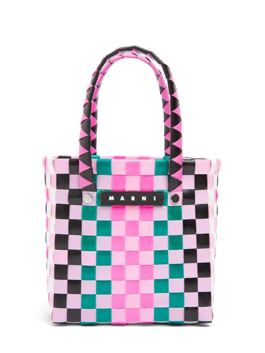 Marni Junior   Color block woven bucket bag 