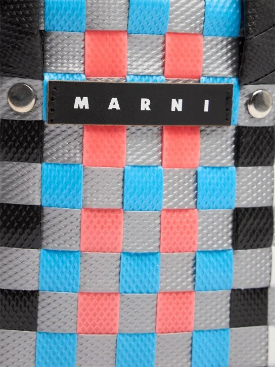 Marni Junior   Color block woven bucket bag 