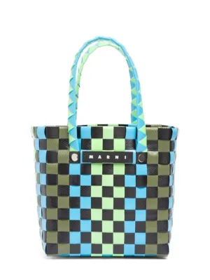 Marni Junior   Color block woven bucket bag 