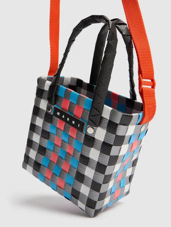 Marni Junior   Color block woven bucket bag 