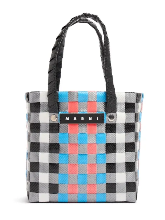 Marni Junior   Color block woven bucket bag 