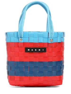 Marni Junior   Color block woven tote bag w/ logo 