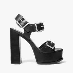 Michael Michael Kors Colby Leather Platform Sandals, black