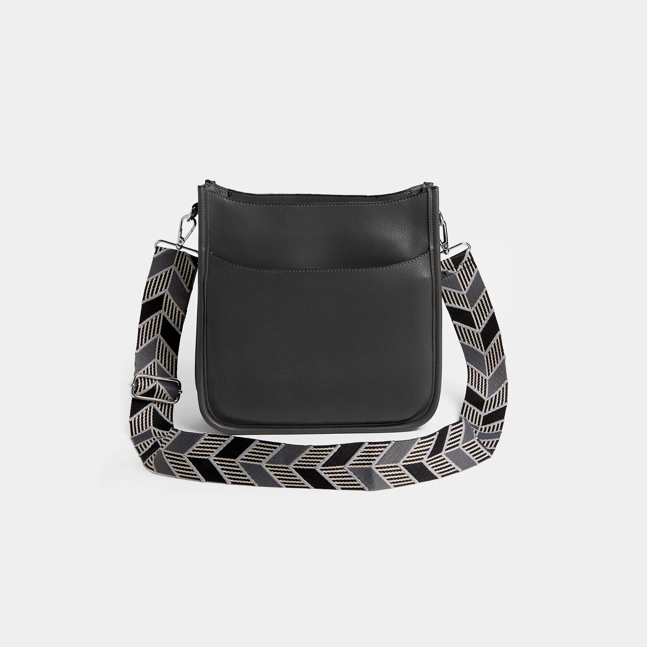 Mini Alma Zip Top Messenger   Strap - Charcoal Grey